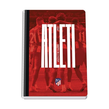✅ Dohe Atletico de Madrid Atleti Cahier à Spirale Couverture Rigide - Format Folio de 80 Feuilles 90gr - Feuill en stock