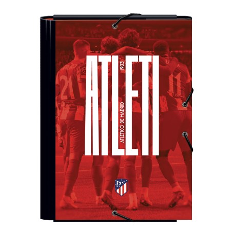 ✅ Dohe Atletico de Madrid Atleti Chemise en Carton Laminé Ligné - 3 Rabats - Format Folio - Pages de Garde Imp en stock