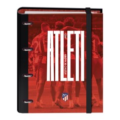 ✅ Dohe Atletico de Madrid Atleti Classeur à 4 anneaux Format A4 avec recharge de 100 feuilles - Intercalaires 4 en stock