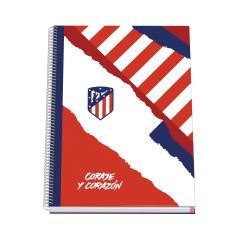 ✅ Cahier à spirale Dohe Atletico de Madrid Courage et Cœur avec couverture en carton ligné - Format A4 de 100 en stock
