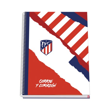 ✅ Cahier à spirale Dohe Atletico de Madrid Courage et Cœur avec couverture en carton ligné - Format A4 de 100 en stock