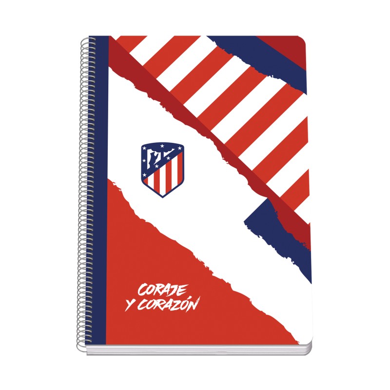Dohe Atletico de Madrid Courage et Coeur Cahier à Spirale Couverture Rigide - Format Folio de 80 Feuilles 90gr - Feuilles avec Dohe Atletico de Madrid Courage et Coeur Cahier à Spirale Couverture Rigide - Format Folio de 80 Feuilles 90gr - Feuilles avec