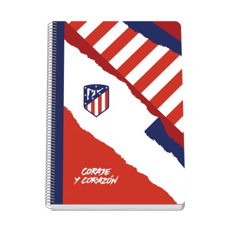 ✅ Dohe Atletico de Madrid Courage et Coeur Cahier à Spirale Couverture Rigide - Format Folio de 80 Feuilles 90g en stock