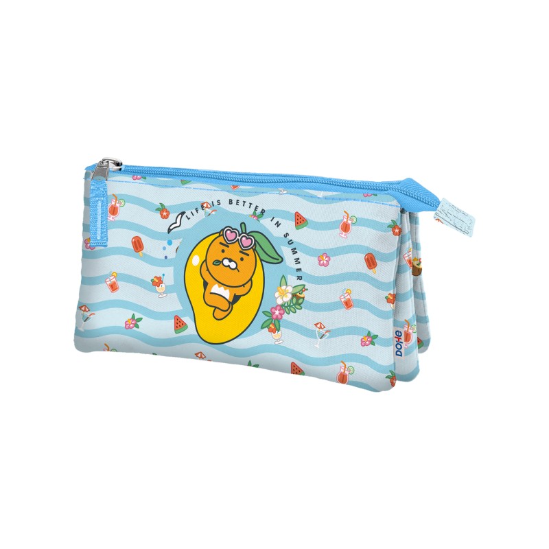 Dohe Kakao Friends Summer Holiday Triple Trousse - 3 Compartiments - Fermetures Éclair