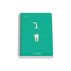 ✅ Dohe Santoro Felines Cahier à Spirale Couverture Rigide - Format A5 de 80 Feuilles 90gr - Feuilles avec Grill en stock