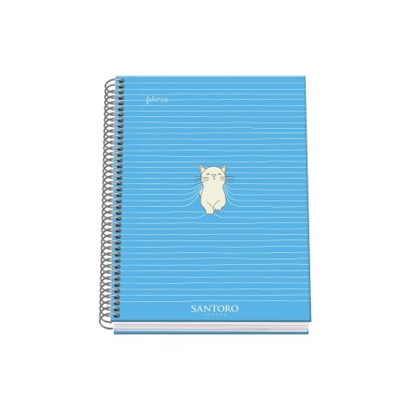 ✅ Dohe Santoro Felines Cahier Relié à Spirale - Format A5 de 100 Feuilles 90gr - Feuilles Microperforées à 2 en stock