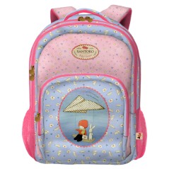 ✅ Dohe Santoro Poppi Loves Messenger Grand Sac à Dos Scolaire - 3 Compartiments - Poches Latérales - Bretelles en stock