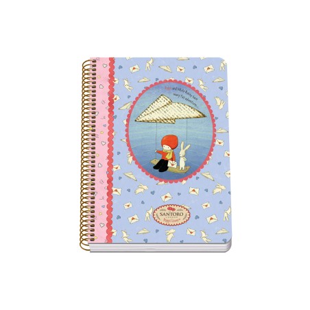 ✅ Dohe Santoro Poppi Loves Messenger Cahier à Spirale Couverture Rigide - Format A5 de 80 Feuilles 90gr - Feuil en stock