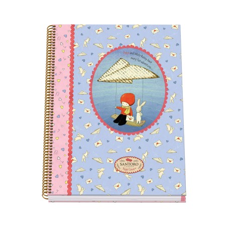 ✅ Dohe Santoro Poppi Loves Messenger Carnet à spirales à couverture rigide - Format A4 de 100 feuilles 90gr - en stock
