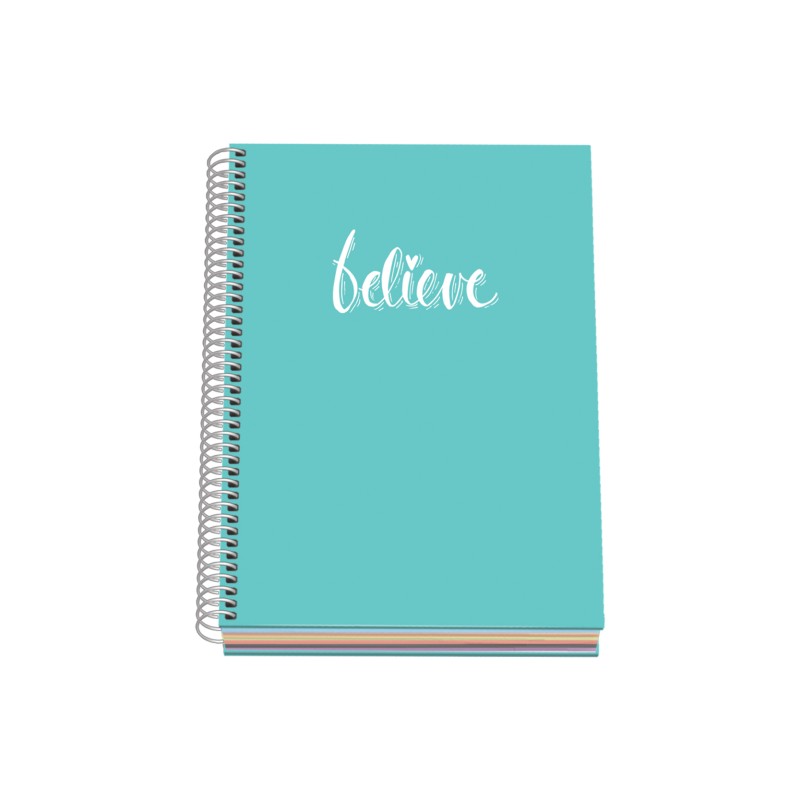 Dohe Pastel Series Cahier à Spirale - Format A5 de 100 Feuilles 90gr - Feuilles Microperforées à 2 Trous - Grille de 5mm