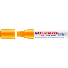 ✅ Edding 4090 Marqueur Craie Liquide - Pointe Biseautée - Trait Entre 4 et 15mm - Odeur Neutre - Couleur Orange en stock