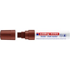 ✅ Edding 4090 Marqueur craie liquide - Pointe biseautée - Trait entre 4 et 15 mm - Odeur neutre - Couleur marro en stock