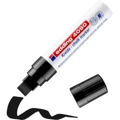 Edding 4090 Marqueur Craie Liquide - Pointe Biseautée - Trait Entre 4 et 15mm - Odeur Neutre - Couleur Noir