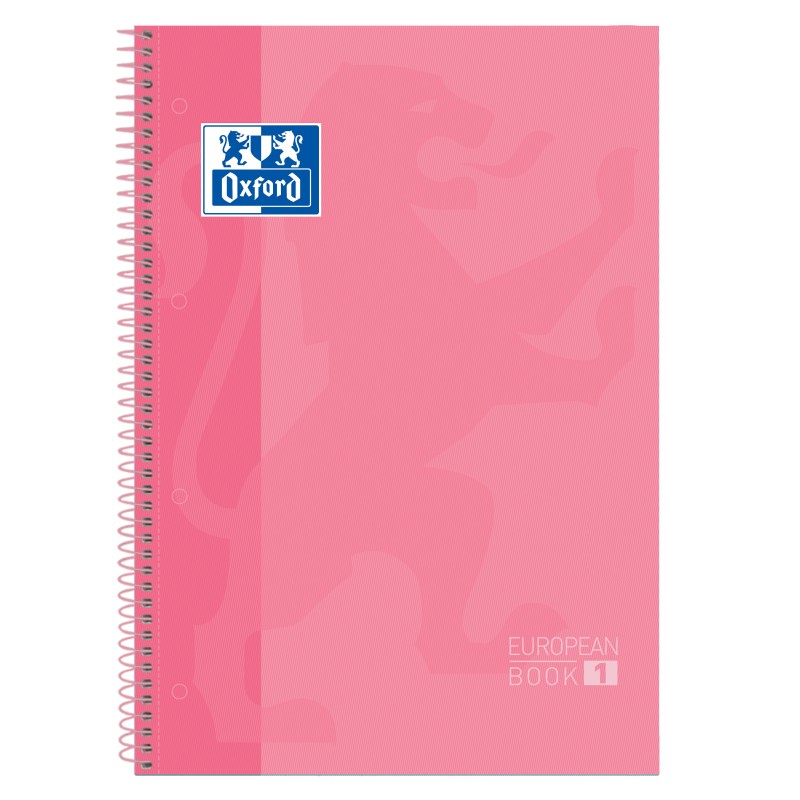 LOT de 5 Oxford Europeanbook1 Cahier Spirale Format A4+ Grille 5x5mm - 80 Feuilles - Couverture Extra Rigide Fini Rose Brillant LOT de 5 Oxford Europeanbook1 Cahier Spirale Format A4+ Grille 5x5mm - 80 Feuilles - Couverture Extra Rigide Fini Rose Brillant