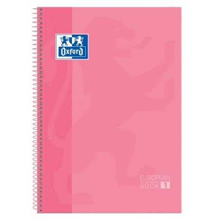 ✅ LOT de 5 Oxford Europeanbook1 Cahier Spirale Format A4+ Grille 5x5mm - 80 Feuilles - Couverture Extra Rigide F en stock
