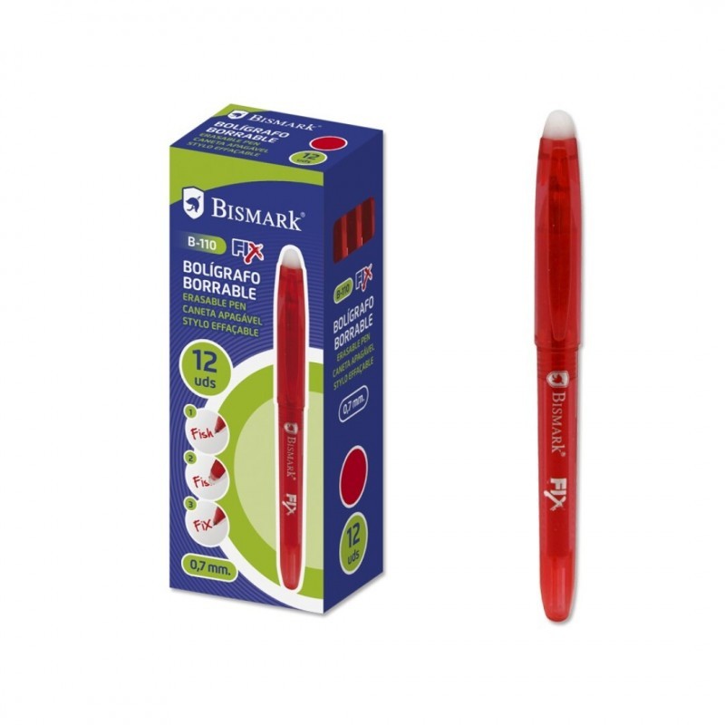 Stylo effaçable rouge Bismark écriture et correction
