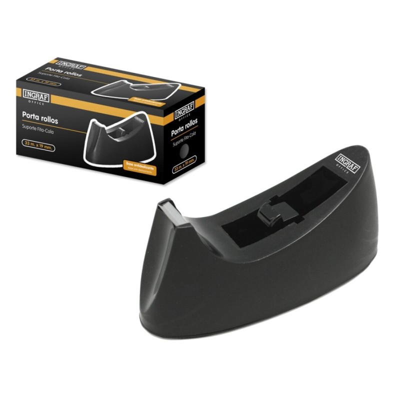 Ingraf Desktop Porte-rouleau pour rubans adhésifs jusqu'à 33 m - Couleur Noir