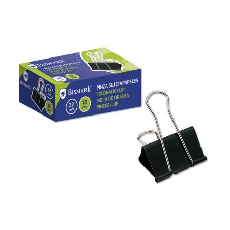 ✅ Clip pour presse-papiers en métal Bismark 32mm - Lame pliante - Couleur Noir couleur Noir en stock