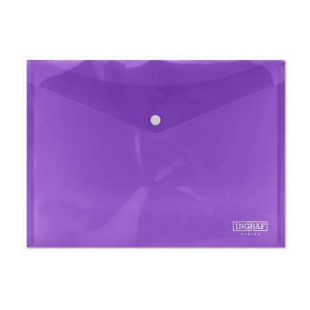 ✅ Enveloppe Ingraf avec fermeture à fermoir - Polypropylène - Format A4 - Couleur lilas couleur Plusieurs coul en stock