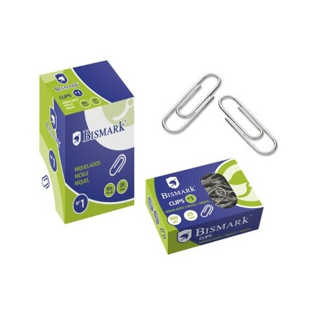 ✅ Bismark Lot de 100 Clips Nº1 25mm - Nickelés couleur Acero en stock