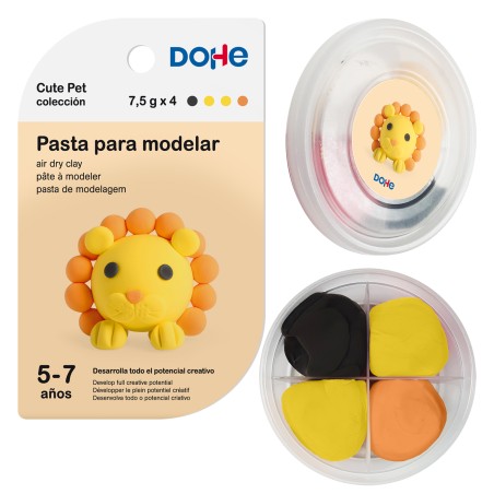 ✅ Dohe Cute Pet Collection Pâte à Modeler Lion - Légère et Flexible - Convient aux Enfants de 5 à 7 Ans cou en stock