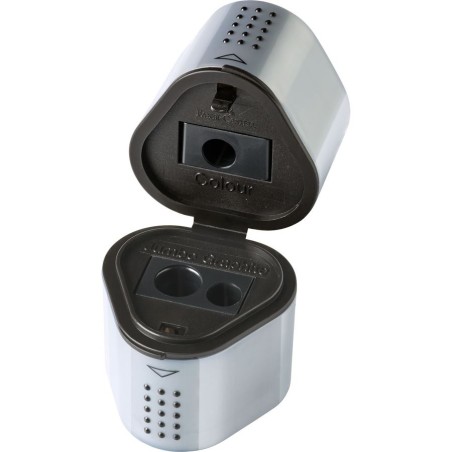 Taille-crayon 3 en 1 Faber-Castell Trio Grip 2001 - Argent