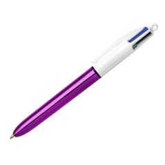 stylo bille violet capuchon blanc