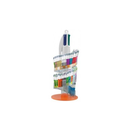Présentoir spiral stylos Bic multicolores