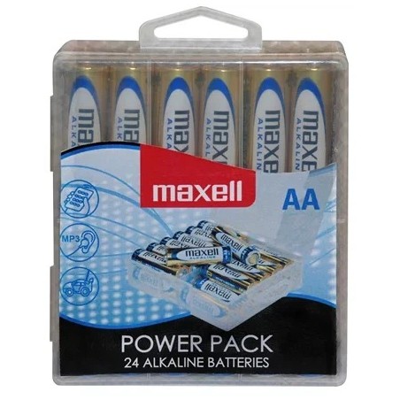 ✅ Maxell Pack de 24 Piles Alcalines LR06 AA 1.5V couleur Plusieurs couleurs en stock