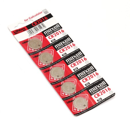 ✅ Maxell Pack de 5 Piles Bouton Lithium CR2016 3V couleur Plusieurs couleurs en stock