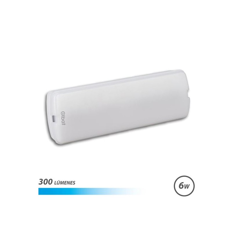 Lampe de Secours Elbat - 300 Lumens - 6000K - 6W - 3 Heures d'Autonomie - Permanente et Non Permanente - Batterie au Lithium Lampe de Secours Elbat - 300 Lumens - 6000K - 6W - 3 Heures d'Autonomie - Permanente et Non Permanente - Batterie au Lithium