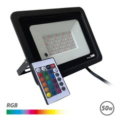 ✅ Projecteur Led Elbat 50W RGB - Télécommande - IP65 - Idéal pour l'extérieur couleur Noir en stock