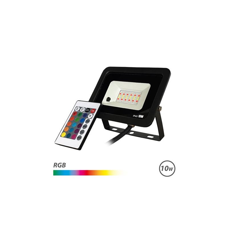 Projecteur Led Elbat 10W RGB - Télécommande - IP65 - Idéal pour l'extérieur Projecteur Led Elbat 10W RGB - Télécommande - IP65 - Idéal pour l'extérieur