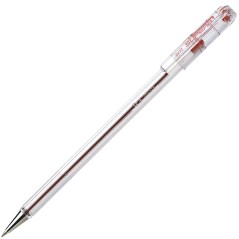 stylo bille transparent capuchon rouge