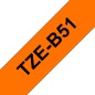 Brother TZeB51 Original Ruban d'étiquettes plastifiées fluorescentes - Texte noir sur fond orange - Largeur 24 mm x 5 mètres Brother TZeB51 Original Ruban d'étiquettes plastifiées fluorescentes - Texte noir sur fond orange - Largeur 24 mm x 5 mètres