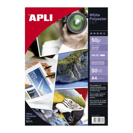 ✅ Apli Film Adhésif Blanc A4, 50 Feuilles Brillantes couleur Blanc en stock