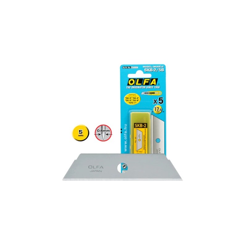 Olfa Lot de 5 Lames de Rechange pour Olfa SK-2 Cutters - Acier Inoxydable