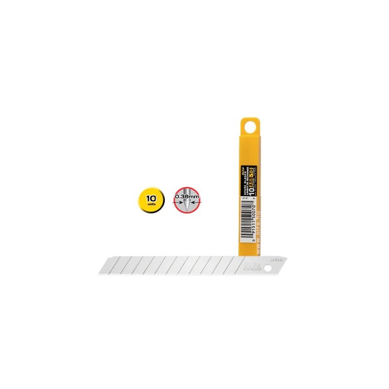 Olfa Pack de 10 Lames de Rechange pour Cutters Olfa - 12 Segments - Largeur 9mm