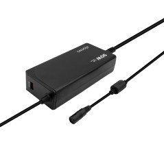 Aisens Chargeur Multitension Universel Automatique 90W pour Ordinateur Portable avec 12 Connecteurs + USB-A QC.3.0 - Couleur