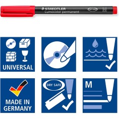 ✅ Staedtler Lot de 6 marqueurs permanents couleur en stock