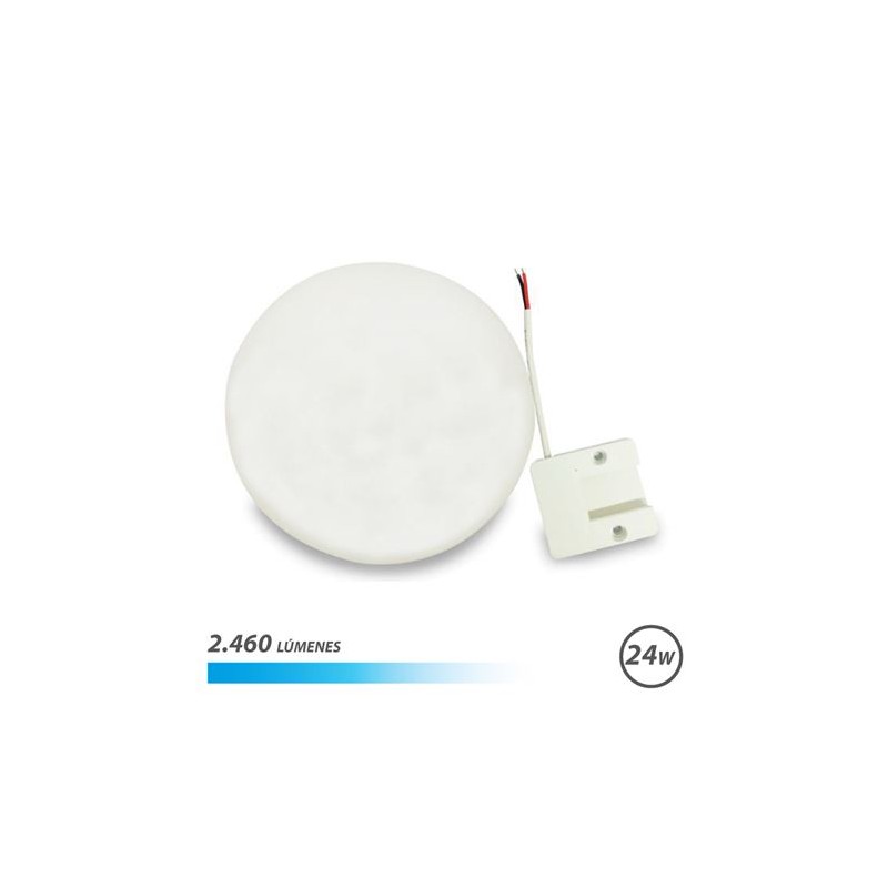 Elbat Plafonnier Rond à Base Fixe LED 24W 2460lm - Lumière Froide 6500K - Diamètre 18cm