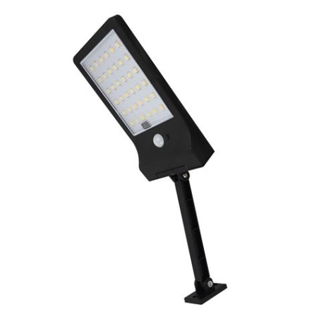 Elbat Réverbère Solaire Led - 350LM - Lumière Dimmable 3000K/4000K/6500K - Batterie 1800mah - Détecteur de Mouvement