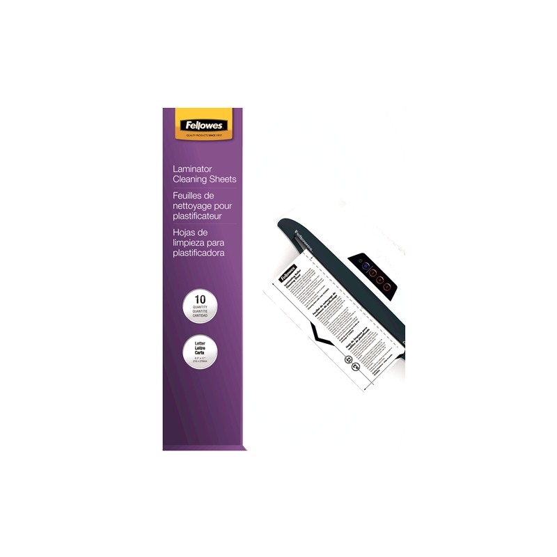 Fellowes Lot 10 Feuilles Nettoyage/Support A4