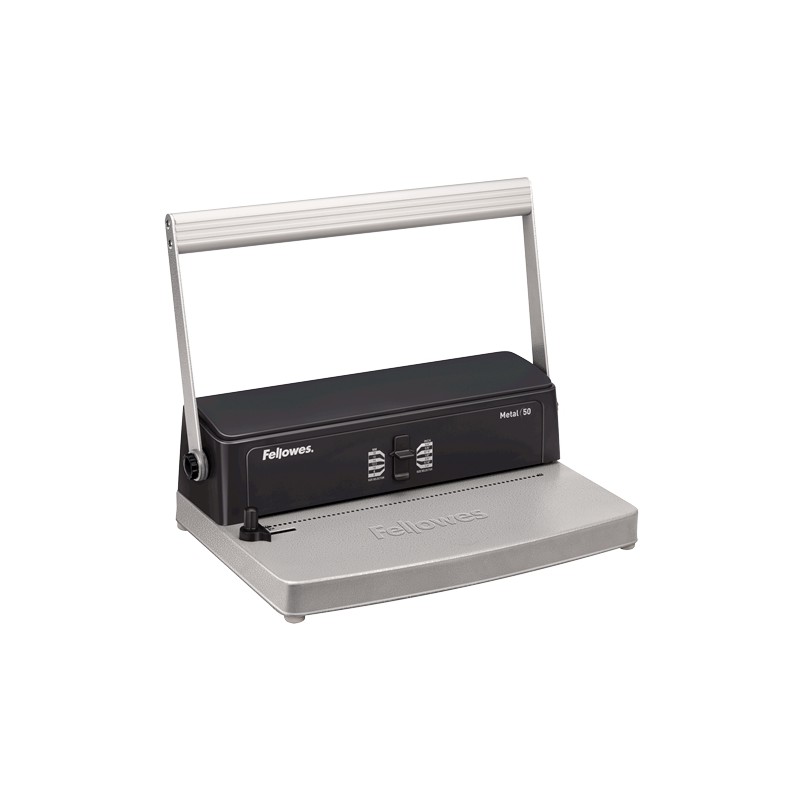Fellowes Metal 50 A4 Reliure à spirale manuelle en métal - Perfore jusqu'à 12 feuilles - Relie jusqu'à 450 feuilles