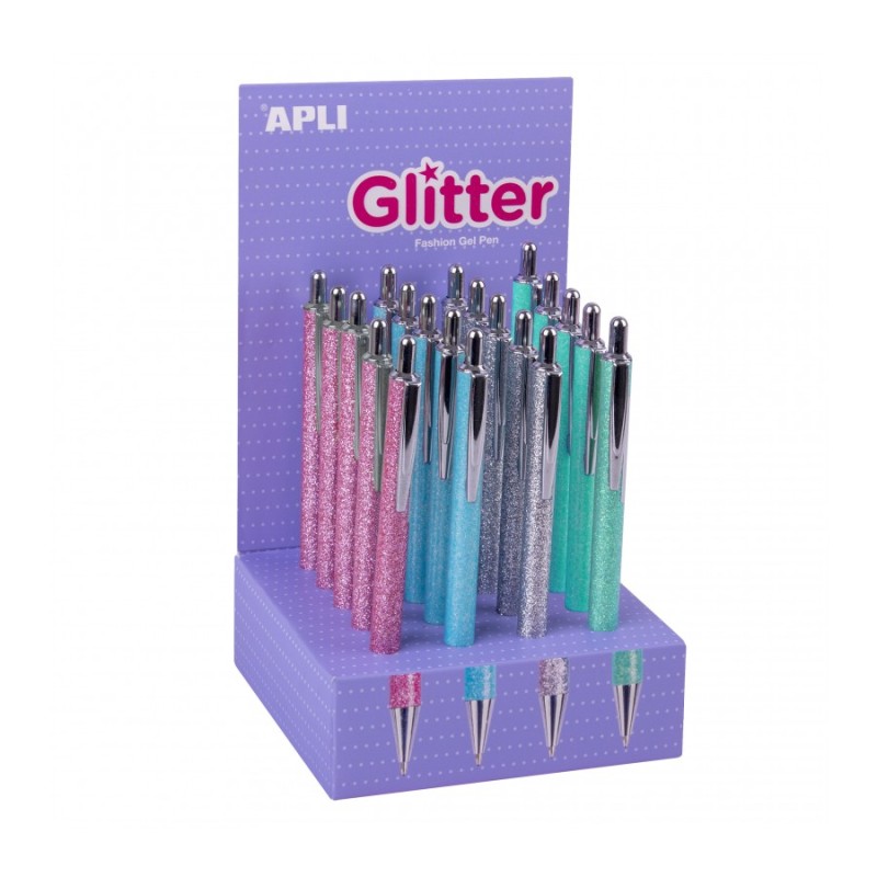 Stylos métal pailletés lot de 20 Apli papeterie