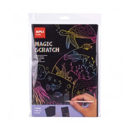 ✅ Apli Magic Scratch A4, Lot de 10, Multicolore couleur en stock
