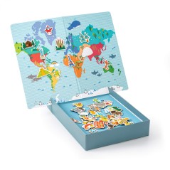 ✅ Apli Jeu Magnétique Carte du Monde, 40 Cartes couleur en stock