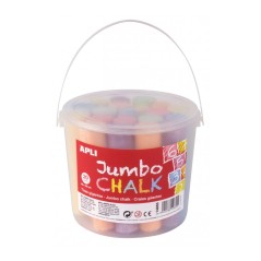 ✅ Apli Lot de 20 Craies Jumbo Ø 25 x 105 mm - Adaptées à un Usage Scolaire - Couleurs Assorties couleur en stock