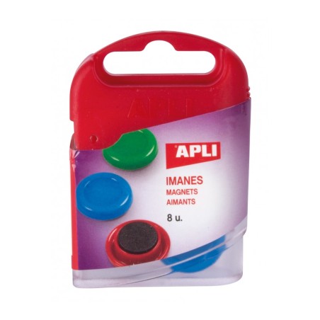 ✅ Apli Lot de 8 Aimants Ø20mm, Assortis couleur en stock