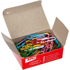 Apli Pack de 100 trombones nº2 32 mm - Couleurs Assorties